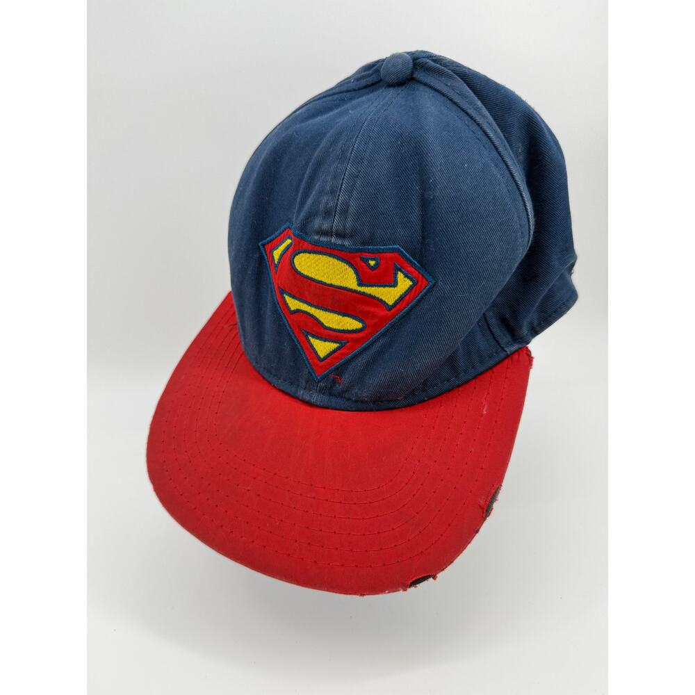 Vintage Superman Logo Snapback Hat DC Comics Baseball Cap Distressed Brim